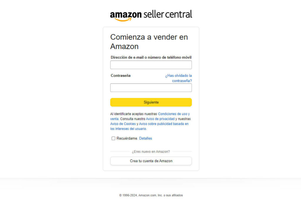 Crear cuenta Seller Amazon