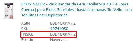 FNSKU de un producto de Amazon