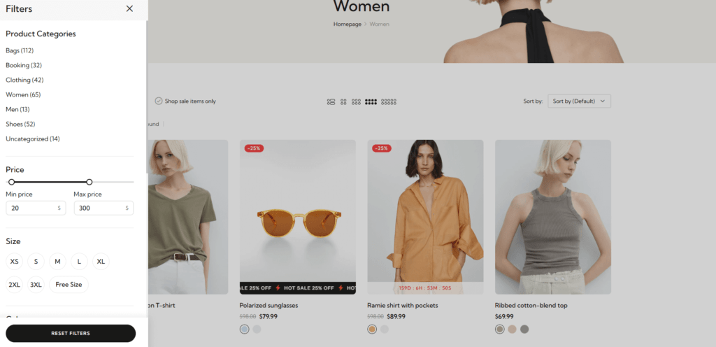 Enlaces internos facetas filtros ecommerce