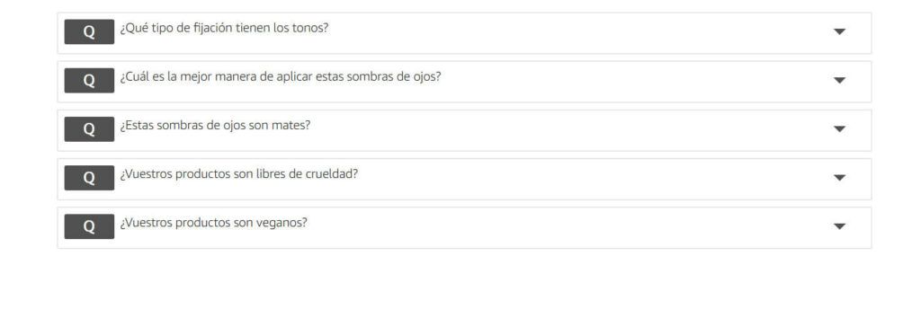 ejemplo del módulo de FAQs del a+ content premium de amazon